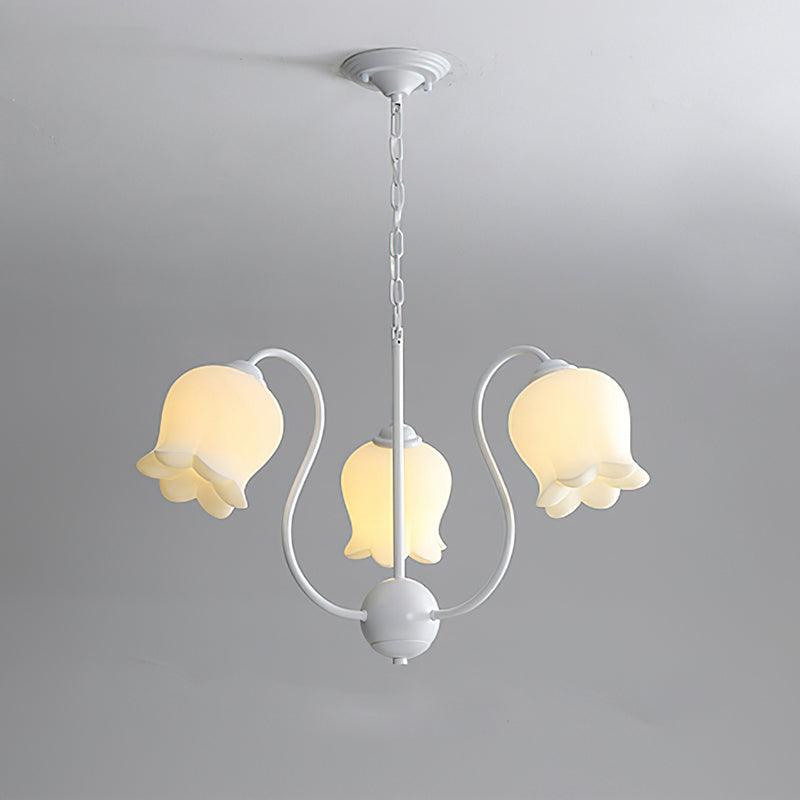 Lilium Chandelier 3 Heads ? 26″ x H 16.5″ / Dia 66cm x H 42cm / White & White Chandelier