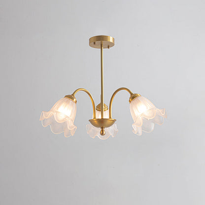 Lily Chandelier 3 heads ? 21.7″ x H 8.7″ / Dia 55cm x H 22cm / Gold + clear 灯具