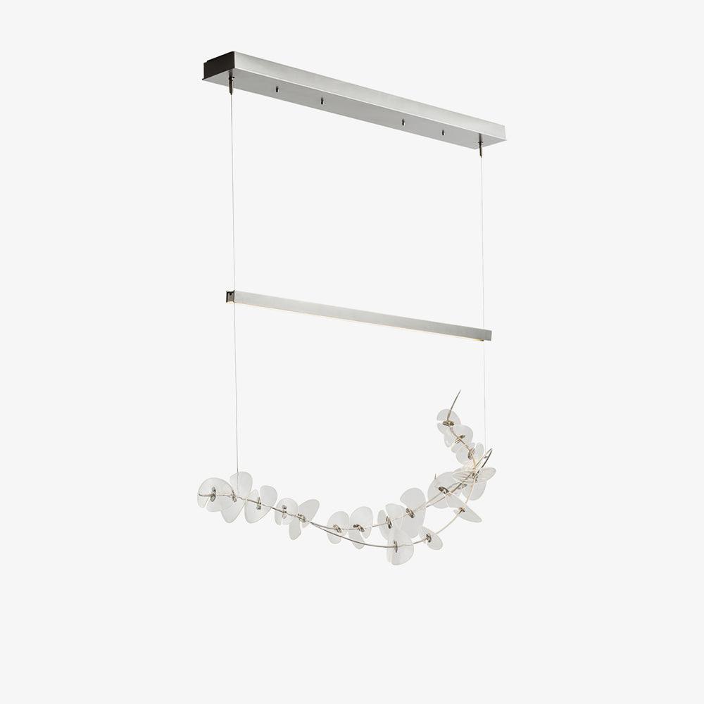 Lily LED Pendant Light L 47.2″ x H 59″ / L 120cm x H 150cm / Chrome & Clear / Warm Light Pendant light