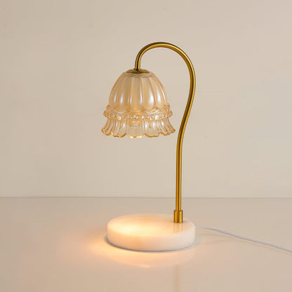 Lily Marble Warmer Table Lamp ? 6.2″ x H 11.8″/ Dia 16cm x H 30cm / Gold & Opaque / US plug Table lamp