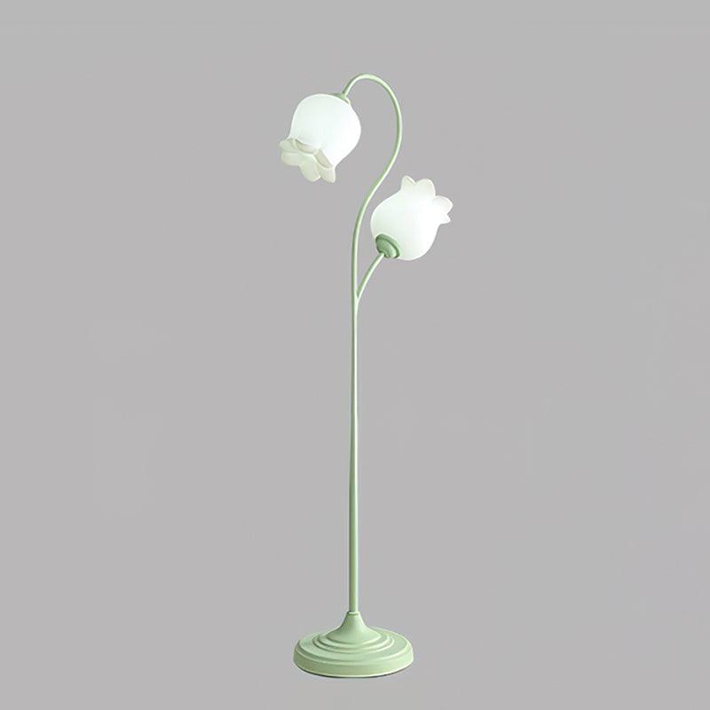 Lilium Floor Lamp Dia 16.5″ x H 63″ / Dia 42cm x H 160cm / Green & White / US Plug Floor lamp
