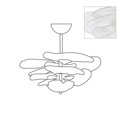 Petals Gold Murano Chandelier 8-lights Dia 21.6″ x H 8.6″ / Clear & Gold 1001 Chandelier