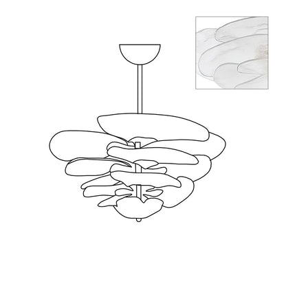 Petals Gold Murano Chandelier 12-lights Dia 26.3″ x H 11.4″ / Clear & Gold 1001 Chandelier