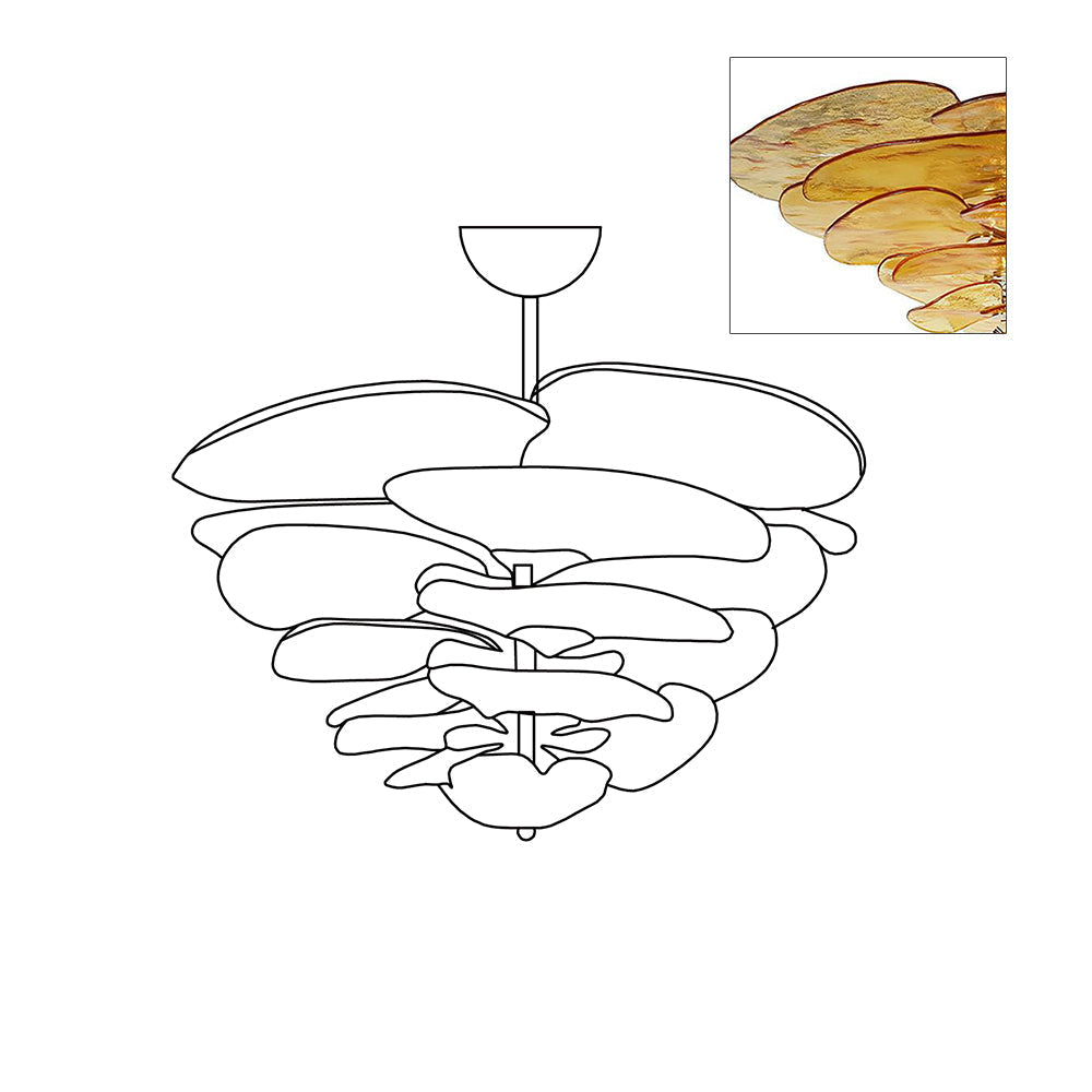 Petals Gold Murano Chandelier 1001 Chandelier