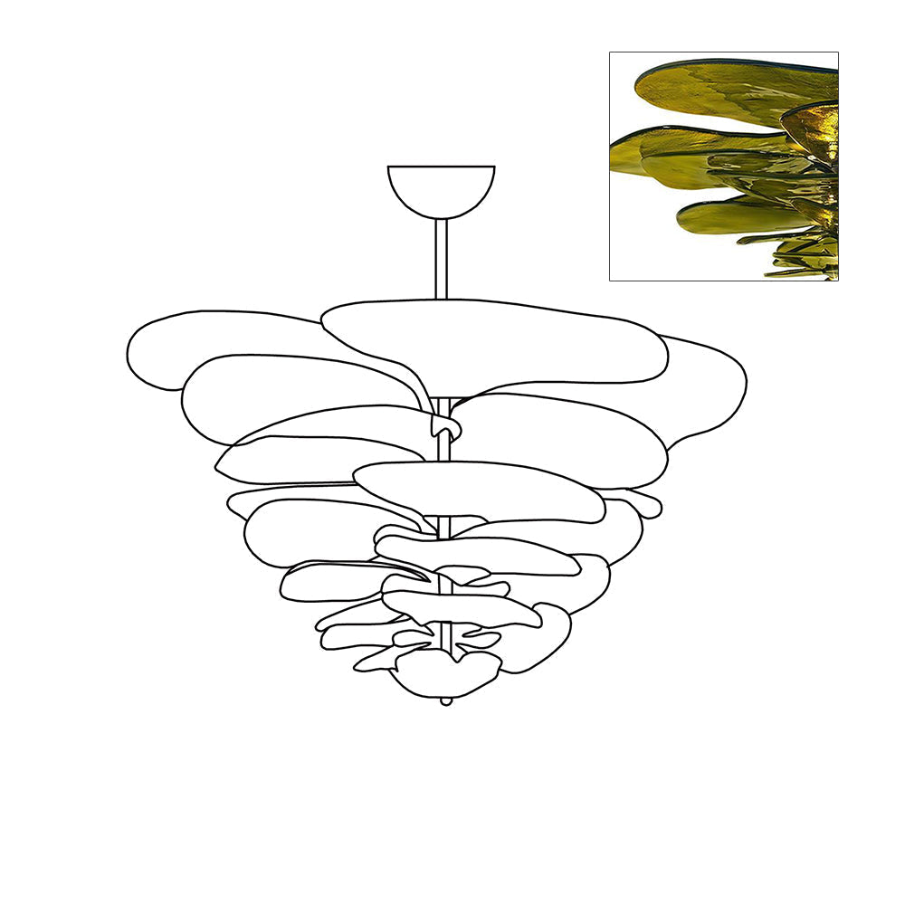 Petals Gold Murano Chandelier 1001 Chandelier