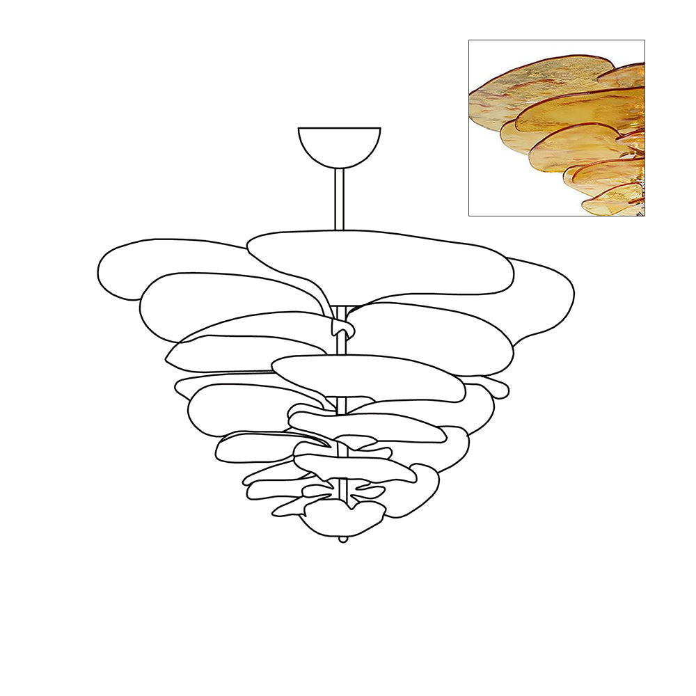 Petals Gold Murano Chandelier 1001 Chandelier