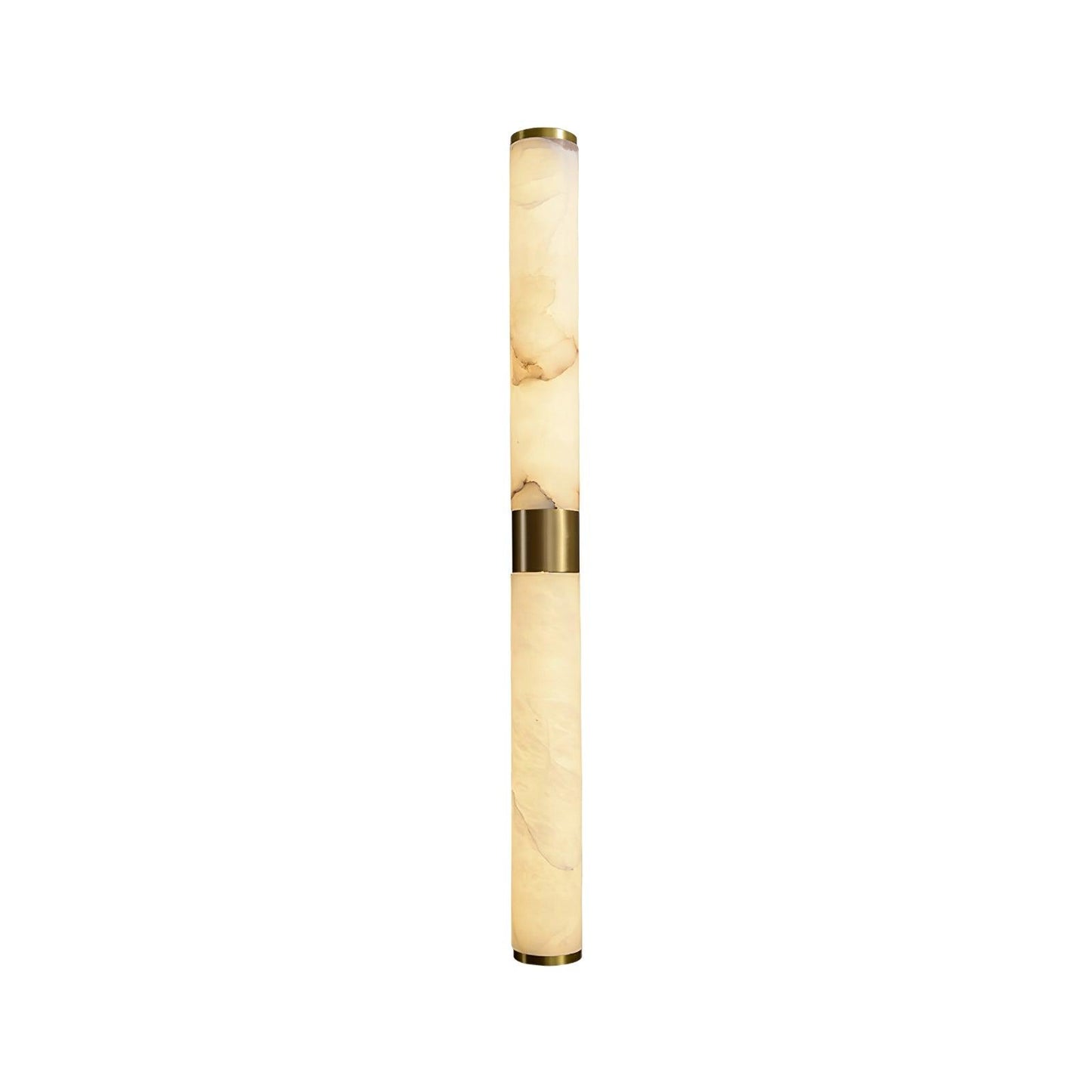 Line Alabaster Wall Light Dia 2.4″ x H 27.6″ / Dia 6cm x H 70cm / Brass & White Alabaster / Warm Light Wall lamp