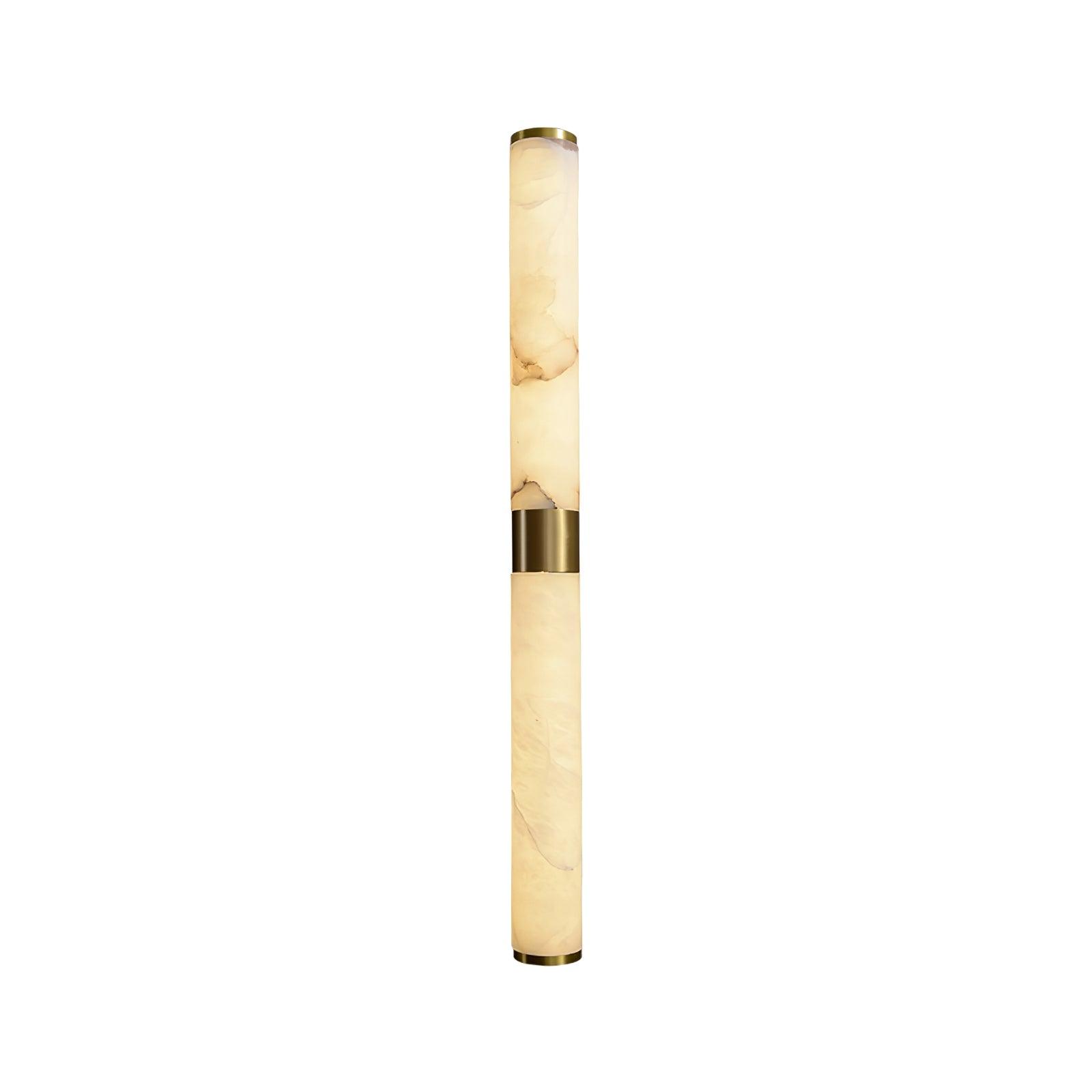 Line Alabaster Wall Light Dia 2.4″ x H 27.6″ / Dia 6cm x H 70cm / Brass & White Alabaster / Warm Light Wall lamp
