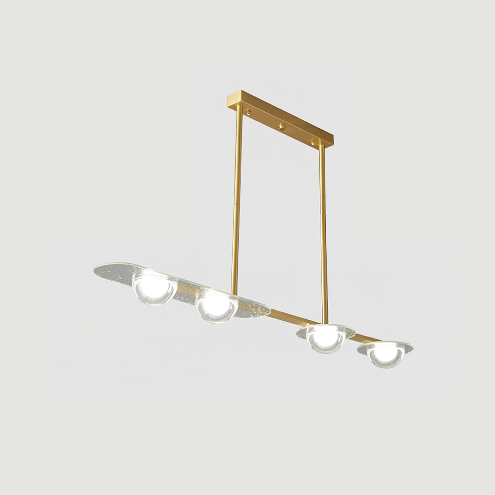 Linear Elegance Pendant Lamp 4 Heads L 39.4″ x W 5.9″ x H 3.9″ / Brass / Warm Light Chandelier