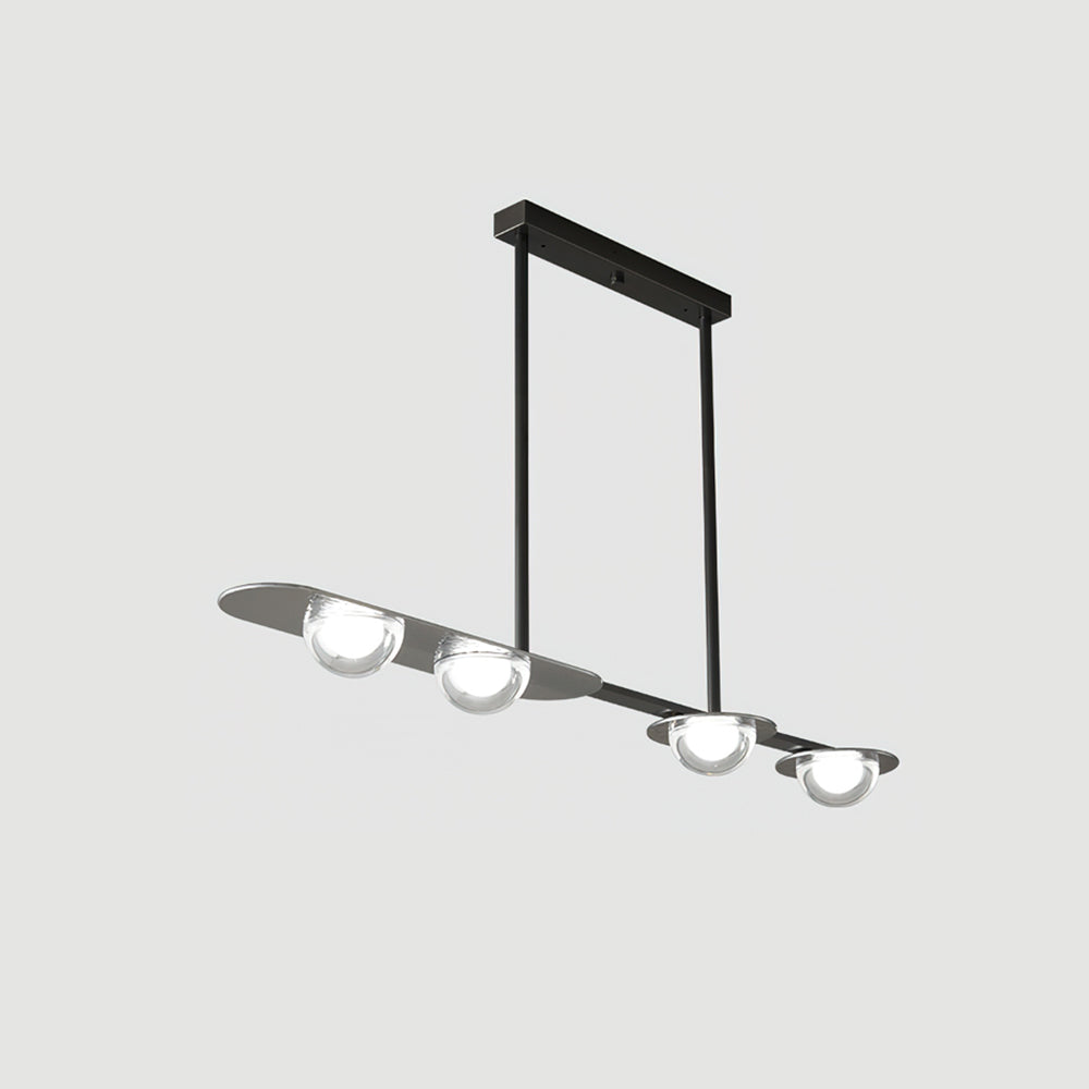 Linear Elegance Pendant Lamp 4 Heads L 39.4″ x W 5.9″ x H 3.9″ / Black / Warm Light Chandelier