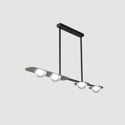 Linear Elegance Pendant Lamp 4 Heads L 39.4″ x W 5.9″ x H 3.9″ / Black / Warm Light Chandelier