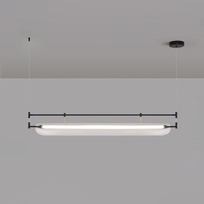 Linear Strip Chandelier L 31.5″ x W 4.7″ x H 7.9″ / L 80cm x W 12cm x H 20cm / Black & Clear / Warm Light Chandelier
