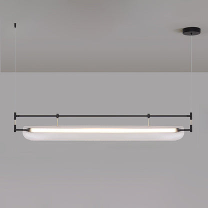 Linear Strip Chandelier L 47.2″ x W 4.7″ x H 7.9″ / L 120cm x W 12cm x H 20cm / Black & Clear / Warm Light Chandelier