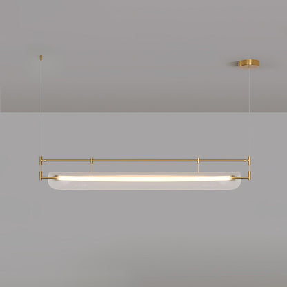 Linear Strip Chandelier L 31.5″ x W 4.7″ x H 7.9″ / L 80cm x W 12cm x H 20cm / Gold & Clear / Warm Light Chandelier