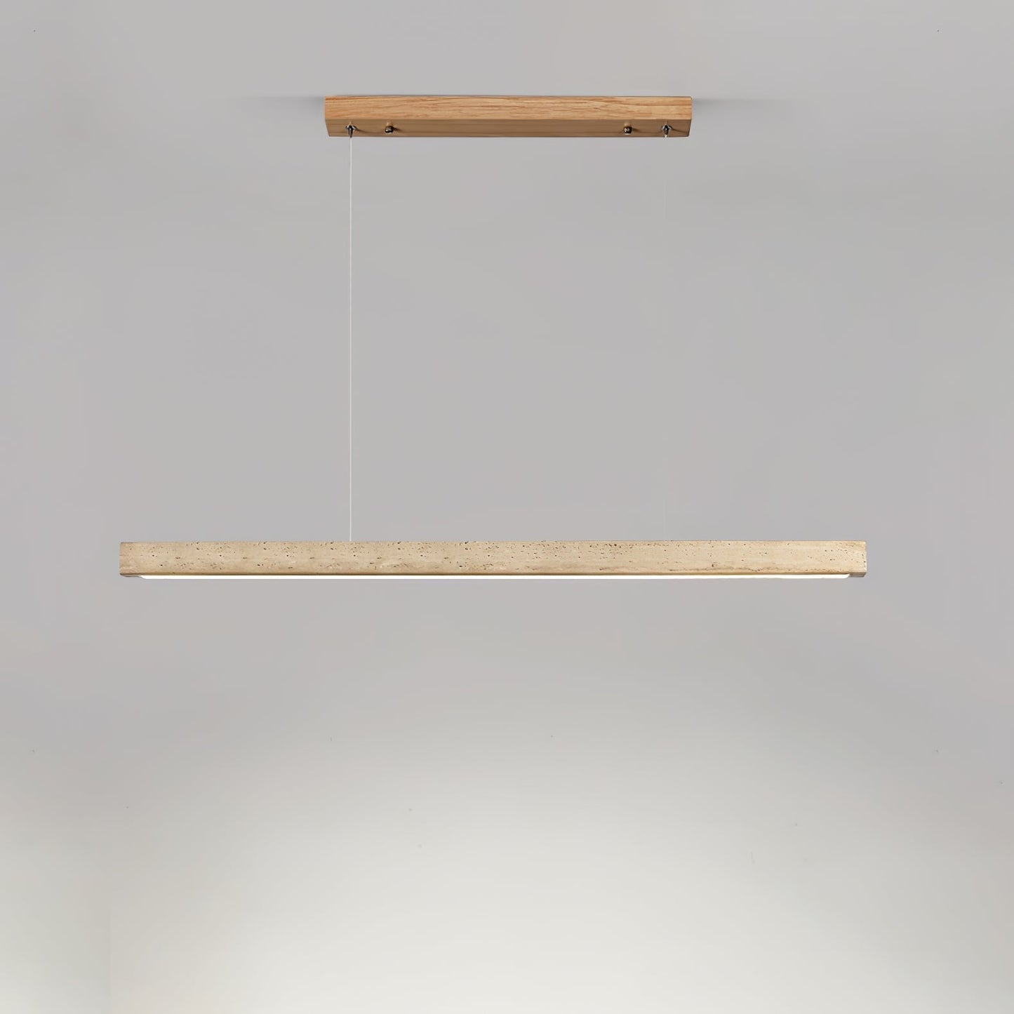 Linear Travertine Pendant Lamp ? 31.5″ x H 1.9″ / Wood Color & Yellow Travertine / Warm Light 1001 pendant Lamp