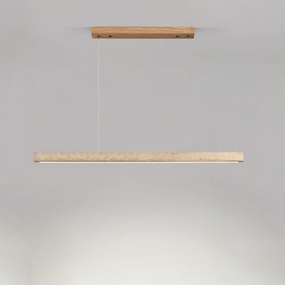 Linear Travertine Pendant Lamp ? 31.5″ x H 1.9″ / Wood Color & Yellow Travertine / Warm Light 1001 pendant Lamp