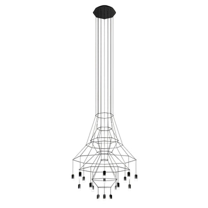 Lines Chandelier 20heads ? 47.2″ x H 110″ / Dia 120cm x H 280cm / Black Chandelier