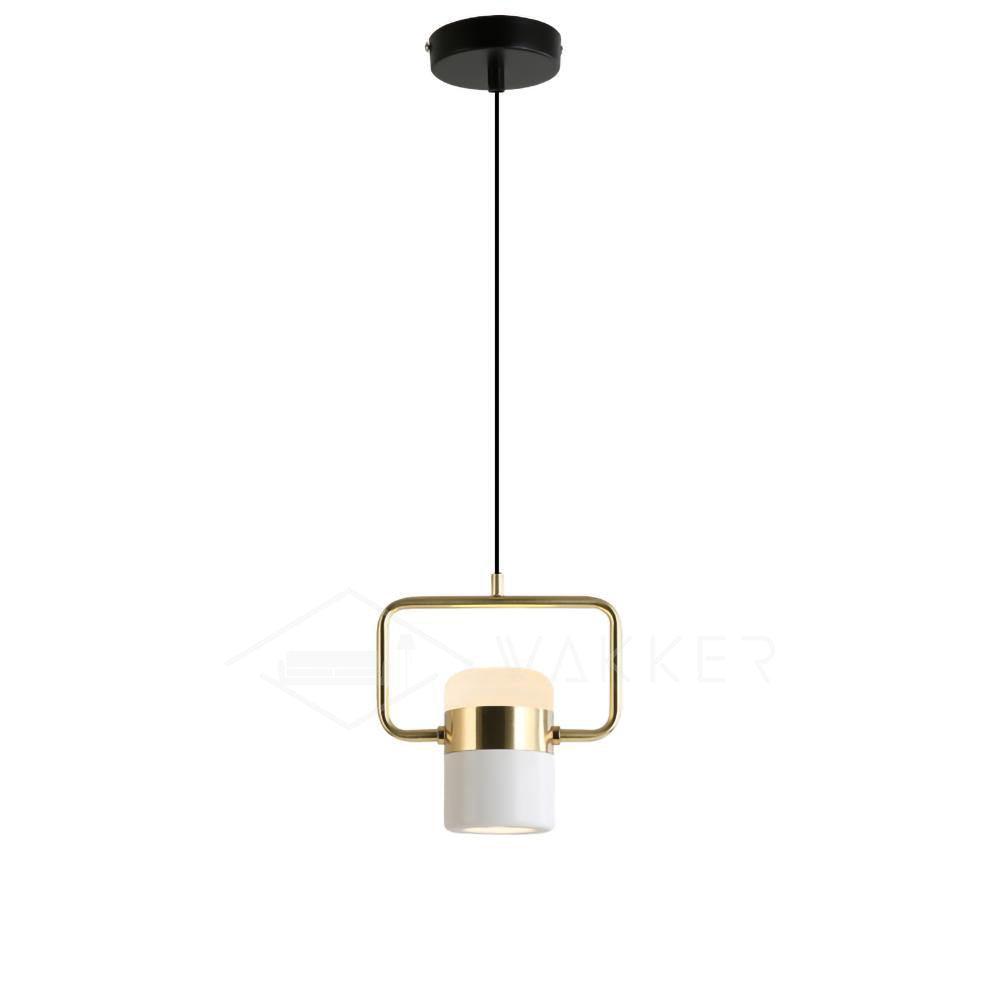 Adjustable Glass Pendant Light Horizontal: L 7.1″ x H 4.3″ / L 18cm x H 11cm / Gold + White / Warm white Pendant light