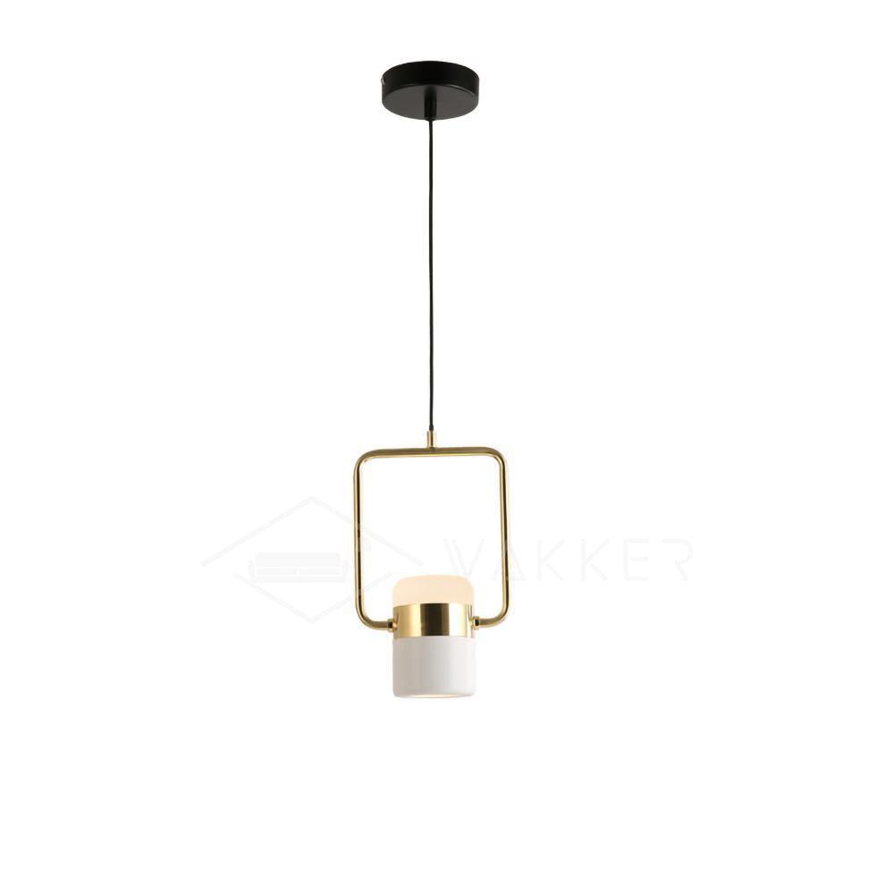 Adjustable Glass Pendant Light Vertical: L 5.9″ x H 7.1″ / L 15cm x H 18cm / Gold + White / Warm white Pendant light