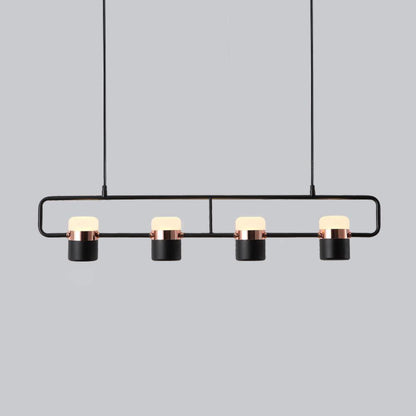 Adjustable Glass Pendant Light 4heads: L 35.4″ x H 7.1″ / L 90cm x H 18cm / Rose Gold + Black / Warm white Pendant light