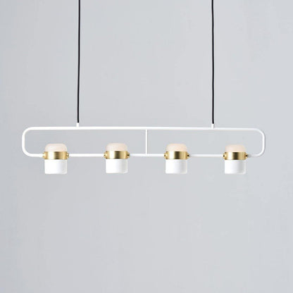 Adjustable Glass Pendant Light 4heads: L 35.4″ x H 7.1″ / L 90cm x H 18cm / Gold + White / Warm white Pendant light