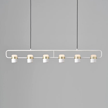 Adjustable Glass Pendant Light 6heads: L 53.2″ x H 7.1″ / L 135cm x H 18cm / Gold + White / Warm white Pendant light