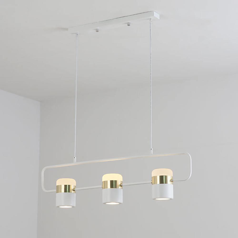 Adjustable Glass Pendant Light 3heads: L 26.8″ x H 7.1″ / L 68cm x H 18cm / Gold + White / Warm white Pendant light