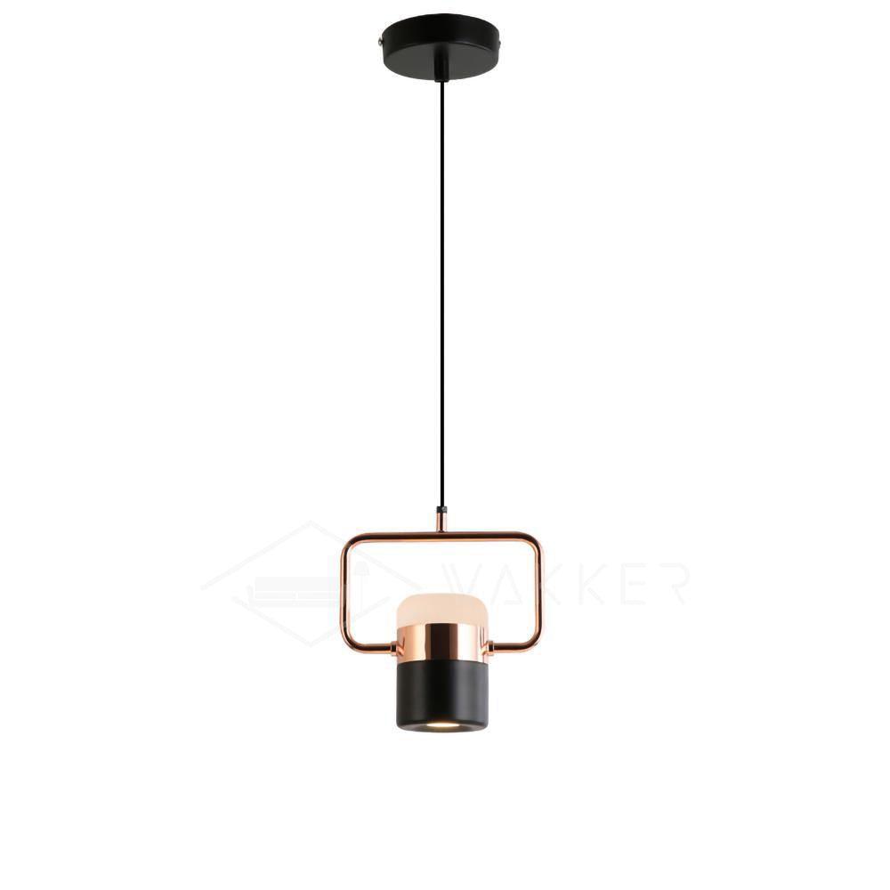 Adjustable Glass Pendant Light Horizontal: L 7.1″ x H 4.3″ / L 18cm x H 11cm / Rose Gold + Black / Warm white Pendant
