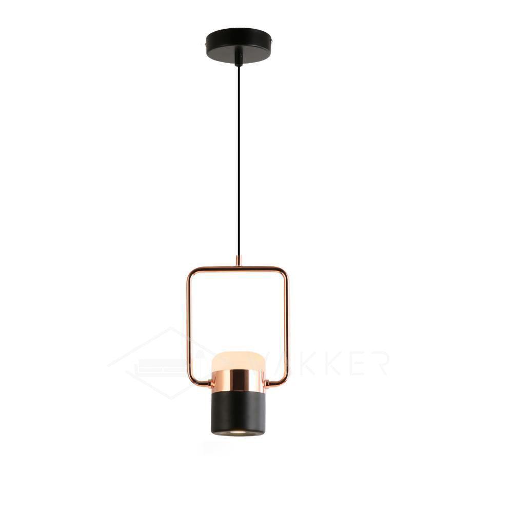 Adjustable Glass Pendant Light Vertical: L 5.9″ x H 7.1″ / L 15cm x H 18cm / Rose Gold + Black / Warm white Pendant