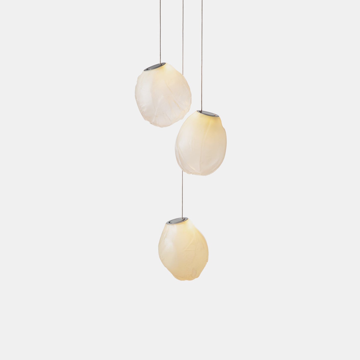 Liquid Glass Stone Pendant Light 3 heads Dia 7.9″ x H 9.8″ (Single Lamp) / White / Warm White Pendant light