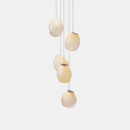 Liquid Glass Stone Pendant Light 5 heads Dia 7.9″ x H 9.8″ (Single Lamp) / White / Warm White Pendant light