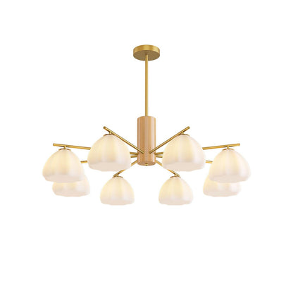 Little Clouds Chandelier 8 Lamps Dia 34.6″ x H 21.3″ / Dia 88cm x H 54cm / Gold & White glass Chandelier