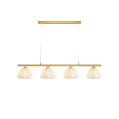 Little Clouds Chandelier 4 Lamps L 38.6″ x W 4.7″ x H 47.2″ / L 98cm x W 12cm x H 120cm / Gold & White glass Chandelier