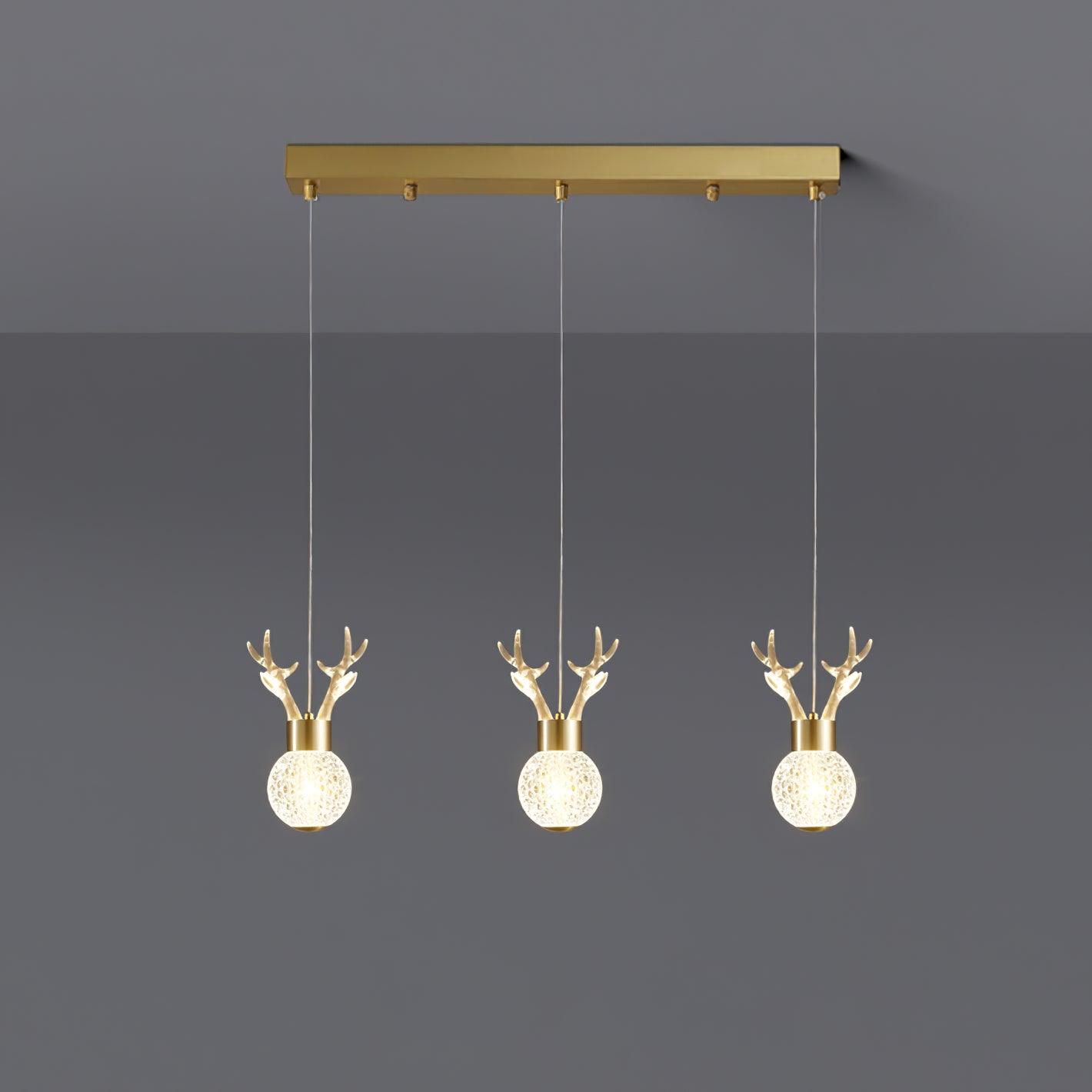 Little Deer Pendant Lamp 3heads L 19.6″ x H 78.7″/ L 50cm x H 200cm / Textured / Warm White Pendant light