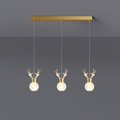 Little Deer Pendant Lamp 3heads L 19.6″ x H 78.7″/ L 50cm x H 200cm / Textured / Warm White Pendant light