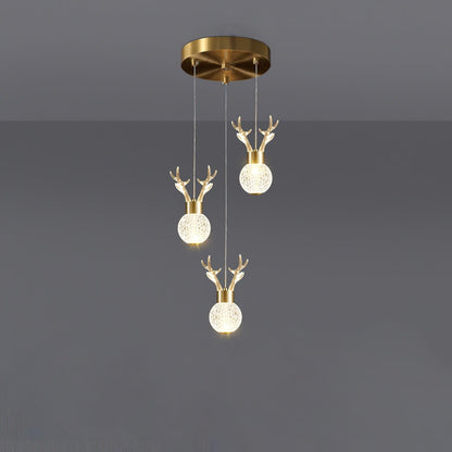 Little Deer Pendant Lamp 3heads Dia 7.8″ x H 78.7″/ Dia 20cm x H 200cm / Textured / Warm White Pendant light