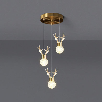 Little Deer Pendant Lamp 3heads Dia 7.8″ x H 78.7″/ Dia 20cm x H 200cm / Bubble / Warm White Pendant light