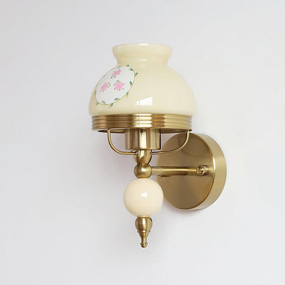 Loa Glass Wall Lamp Model B: ? 5.5″ x H 9.6″ / Dia 14cm x H 24.5cm / Beige Wall lamp