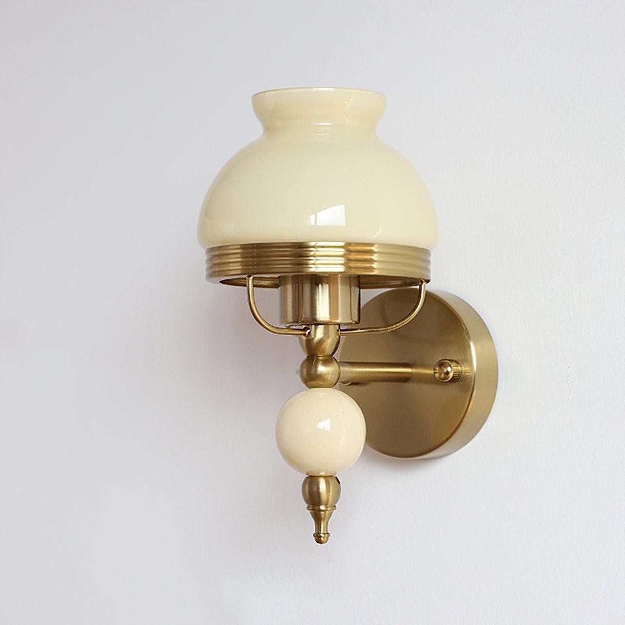 Loa Glass Wall Lamp Model A: ? 5.5″ x H 9.6″ / Dia 14cm x H 24.5cm / Beige Wall lamp