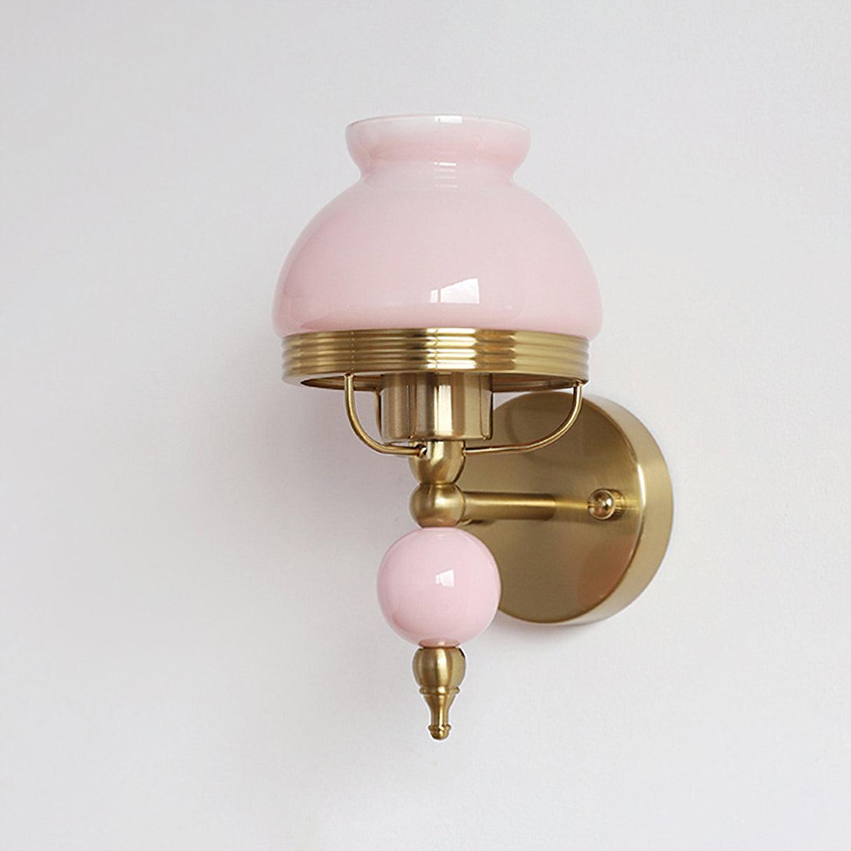 Loa Glass Wall Lamp Model A: ? 5.5″ x H 9.6″ / Dia 14cm x H 24.5cm / Pink Wall lamp