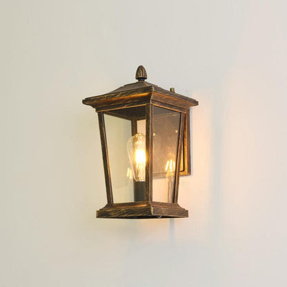 Lodge Birdcage Outdoor Wall Lamp Dia 8.3″ x W 9.8″ x H 14.6″ / Dia 21cm x W 25cm x H 37cm / Antique / Clear glass Outdoor