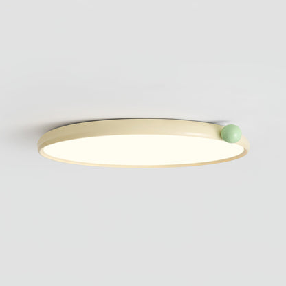 Lola Ceiling Lamp Dia 15.7″ x H 1.6″ / Dia 40cm x H 4cm / Beige & Green / Warm Light 1001 Ceiling lamp