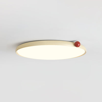Lola Ceiling Lamp Dia 15.7″ x H 1.6″ / Dia 40cm x H 4cm / Beige & Red / Warm Light 1001 Ceiling lamp