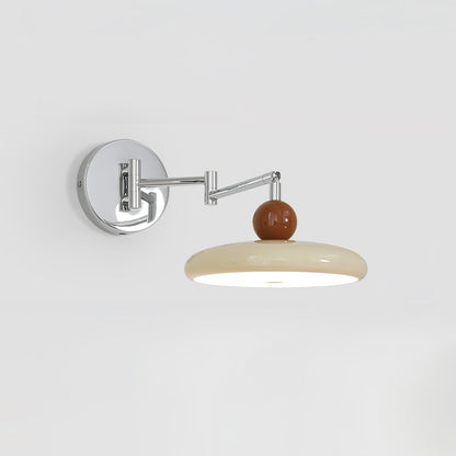 Lola Swing Arm Wall Lamp Dia 7.9″ x H 4.7″ / Dia 20cm x H 12cm / Beige / 1 Piece Wall lamp