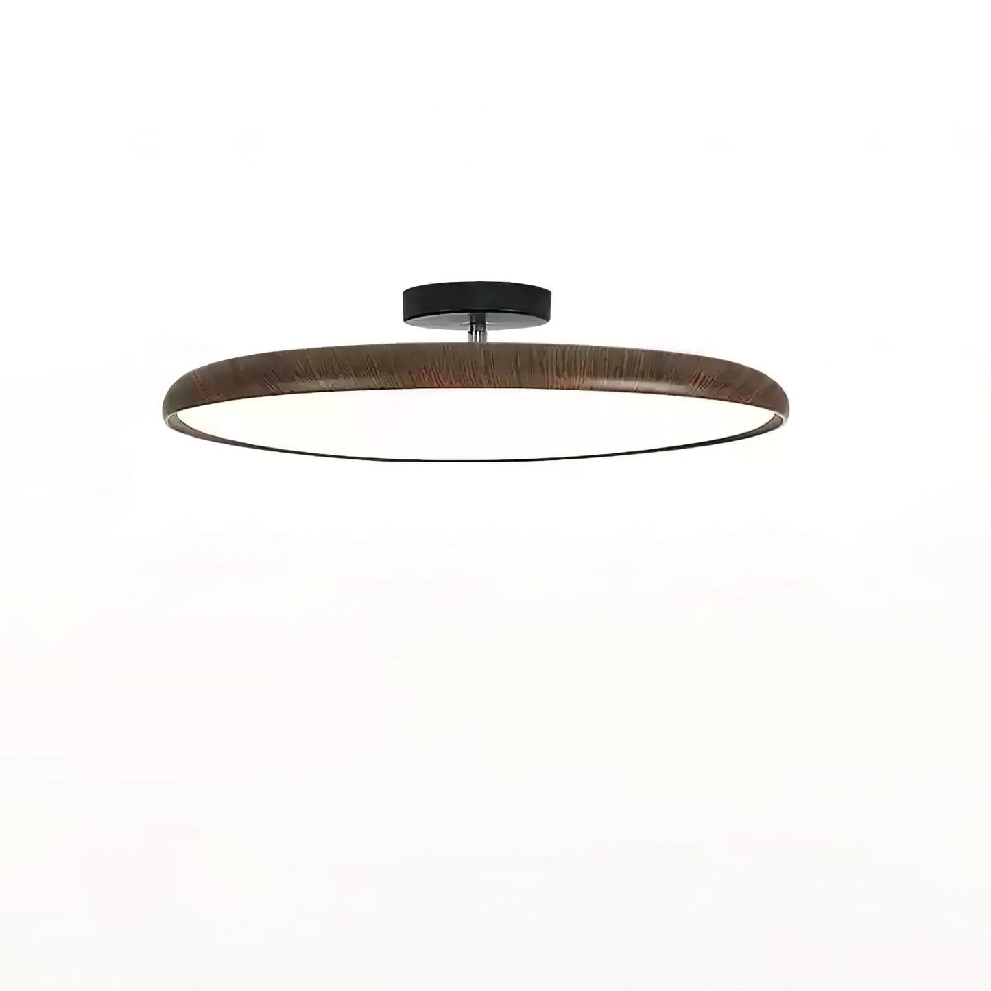 Lola Wood Grain Adjustable Ceiling Lamp Dia 15.7″ x H 5.3″ / Water Transfer Printing Walnut Wood Grain / Triac Dimmable