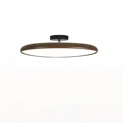 Lola Wood Grain Adjustable Ceiling Lamp Dia 15.7″ x H 5.3″ / Water Transfer Printing Walnut Wood Grain / Triac Dimmable