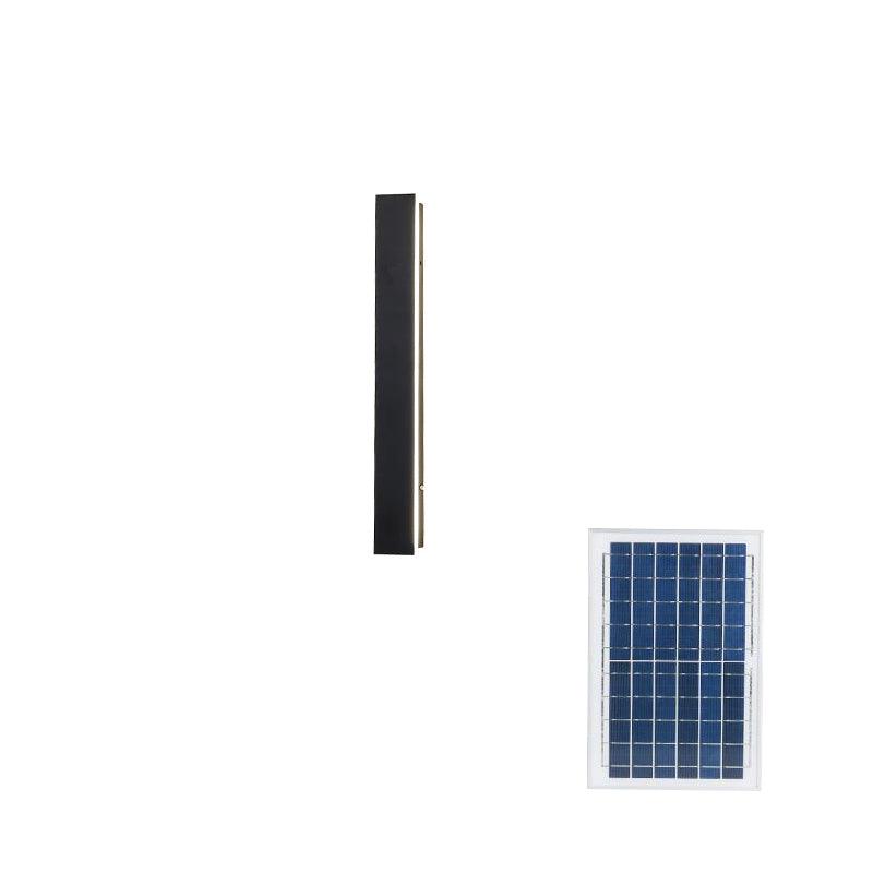 Long Strip Outdoor Sconce Solar Power ? 2″ x H 15.7″ / Dia 5cm x H 40cm / Black / Warm Light Wall lamp