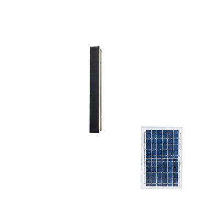 Long Strip Outdoor Sconce Solar Power ? 2″ x H 15.7″ / Dia 5cm x H 40cm / Black / Warm Light Wall lamp
