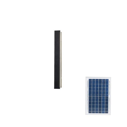 Long Strip Outdoor Sconce Solar Power ? 2″ x H 23.6″ / Dia 5cm x H 60cm / Black / Warm Light Wall lamp