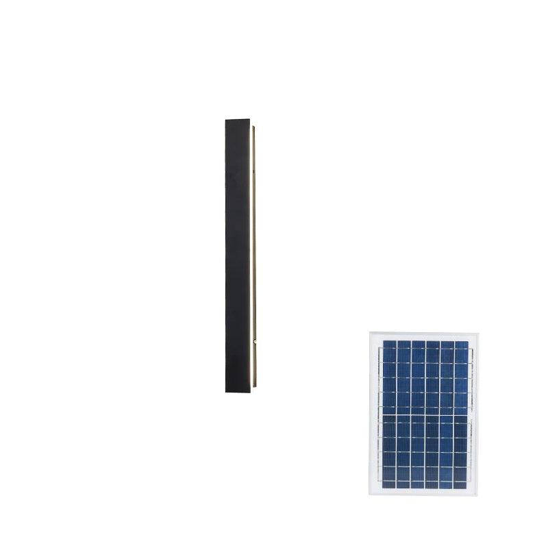 Long Strip Solar Outdoor Sconce Dia 2″ x H 23.6″ Set of 2 Solar / Black / Warm Light Wall lamp
